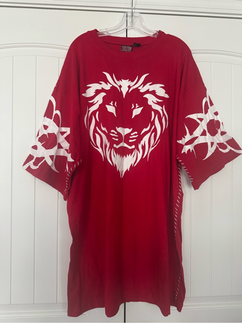 Revolution Red Short Sleeve Tee with White Lion Graphic